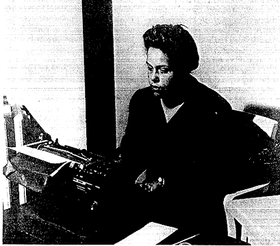ZP_Gwendolyn Bennett at her typewriter.  She contributed to the academic journal Opportunity, had a story included in the infamous one-issue Fire! and her 1924 poem To Usward was "a rallying cry to the New Negro".
