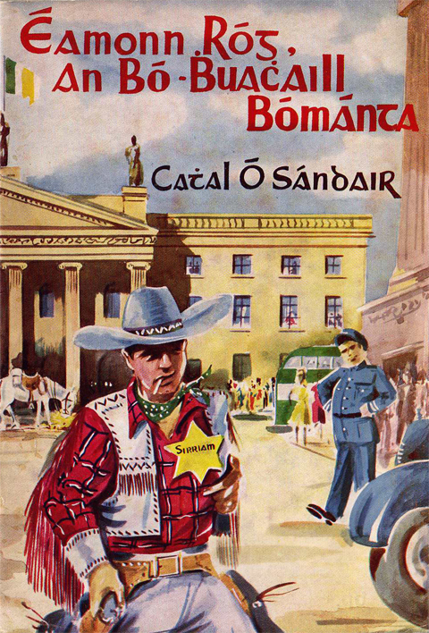 ZP_The Half-Witted Cowboy_ book cover for an Irish language novel from 1960