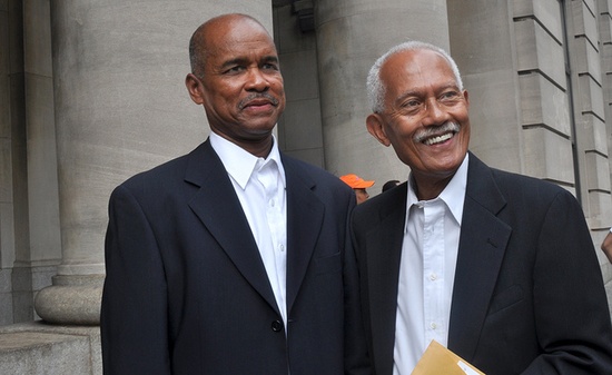 ZP_After 33 years together these two handsome septuagenarian New Yorkers married legally in 2011. Dignity and great pride are evident on their faces.