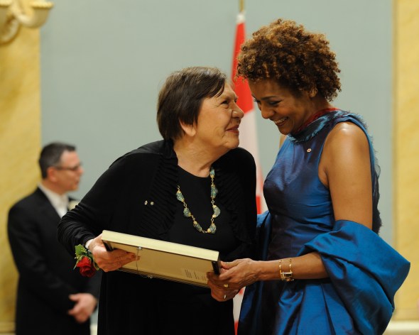 ZP_Rita Letendre receiving The Governor Generals Award in Visual and Media Arts from Governor General Michaelle Jean in 2010