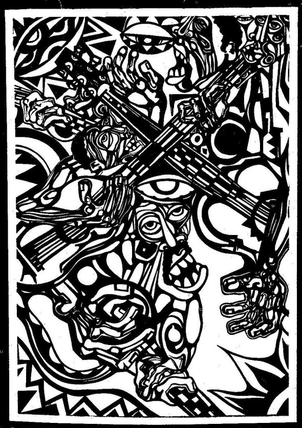 Illustrações de José Craveirinha Junior., da segunda edição de “Xigubo”(1980, Edições 70)