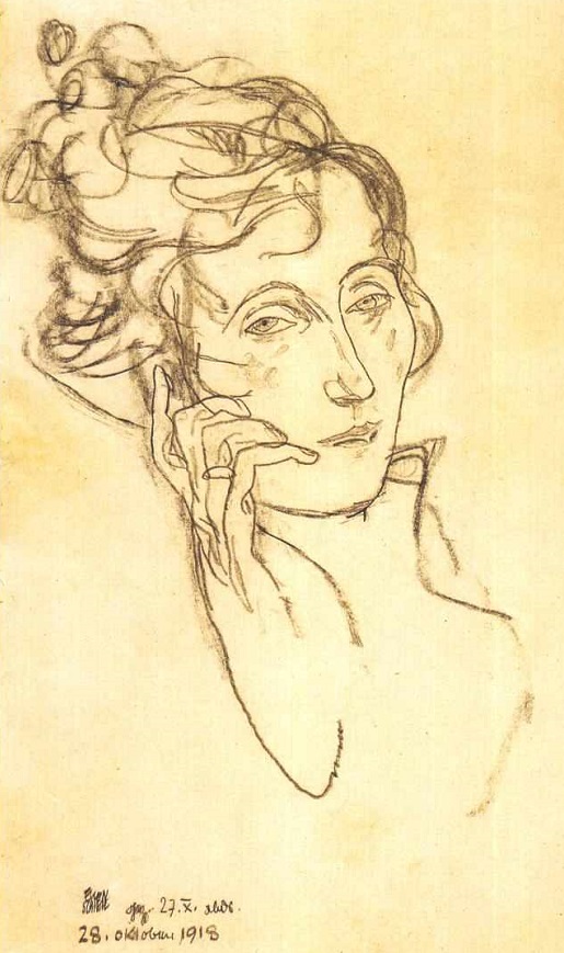 ZP_Egon Schiele_Edith  sterbend_Edith dying_October 28th 1918_the last drawing by Schiele