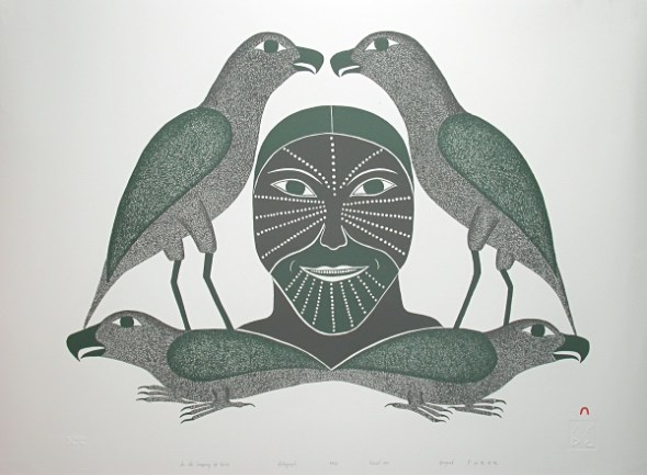Kenojuak_In the company of birds_lithograph_1996