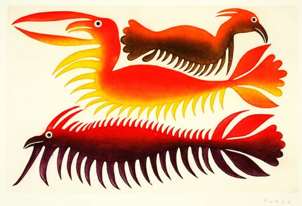 Kenojuak_Submerged Spirits_etching and aquatint_2002