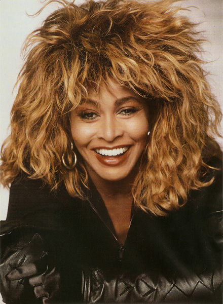 Tina Turner with her signature hairdo from the 1980s