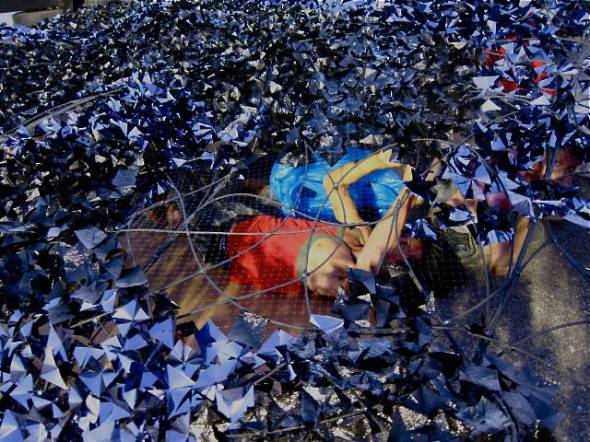 Trinidad Carnival 2014_Working on Roland St.Georges enormous skirt for Ravenfyre
