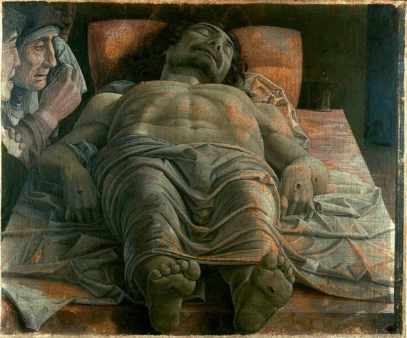 Andrea Mantegna_Lamentation over The Dead Christ_with Mother Mary and John_late 1470s