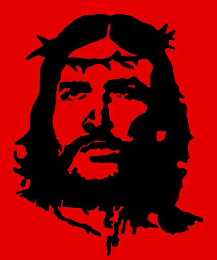 Detail of a 1999 U.K. Easter poster designed to encourage people to go to church:  "Discover the real Jesus."  Jesus as Revolutionary - like Che Guevara