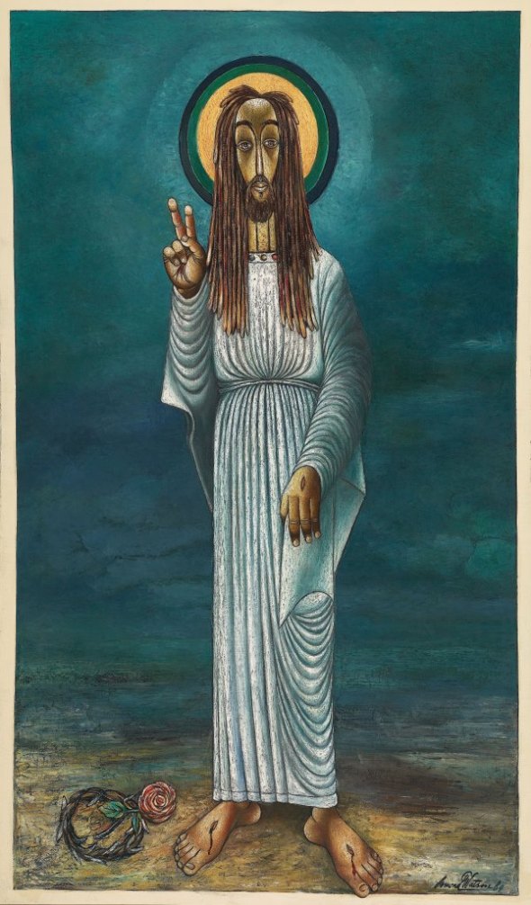 Jamaican painter Osmond Watson_Jah Lives, 1984