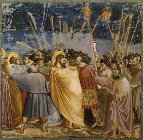 Giotto_La cattura di Cristo (Il bacio di Giuda)_The arrest of Christ (The kiss of Judas)_fresco in Padua, Italy_painted in 1306