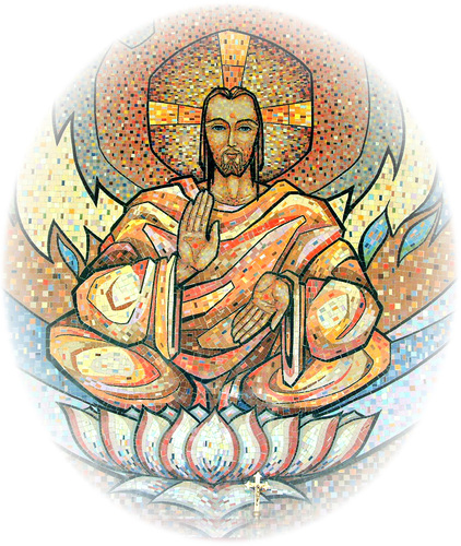 Jesus as अवतार (avatāra) and guru_mosaic depiction from India