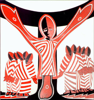 Jesus on The Cross_a painting from Cameroon