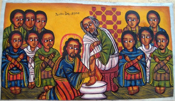 Jesus washes his disciples' feet_Ethiopian painting