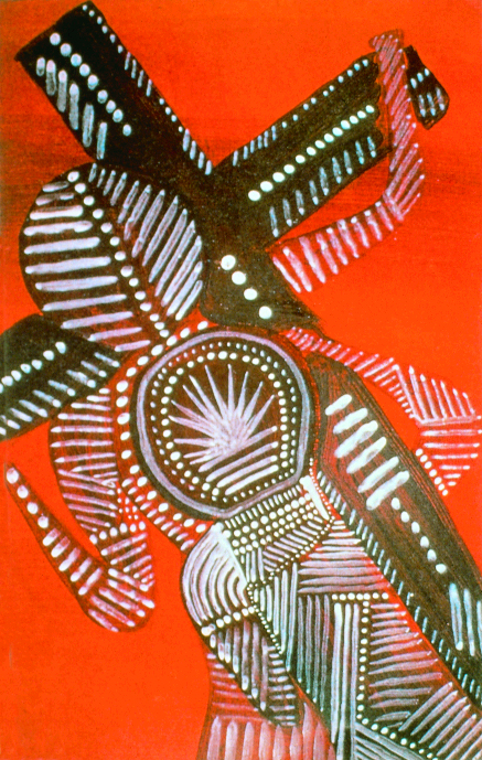 Miriam-Rose Ungunmerr_Simon of Cyrene helps Jesus to bear The Cross_Luke chapter 23, verse 26