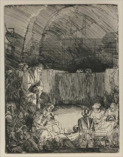Rembrandt van Rijn_Jesús sepultado_Jesus Entombed_etching_1654