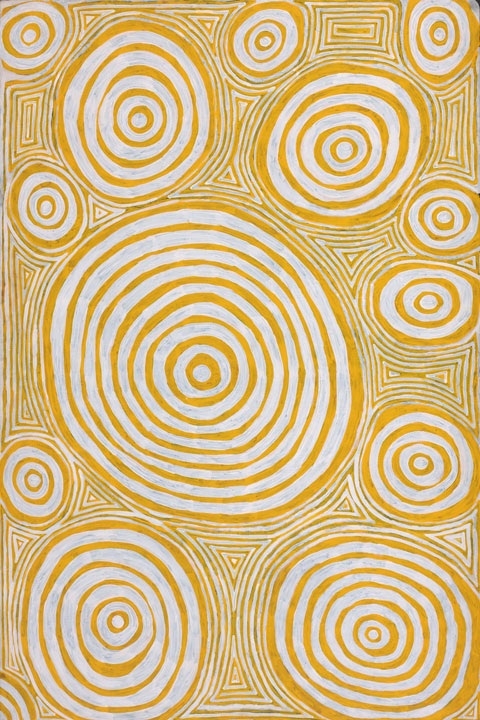 Jackie Giles  (1935-2010)_Purrungu rock hole showing underground travel coils of the ancestral snake or jila_2008