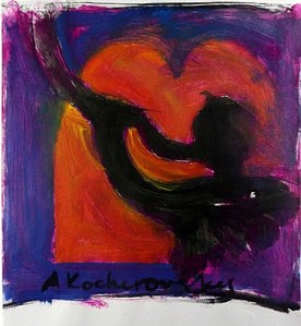 Shofar painting by Anna Kocherovsky