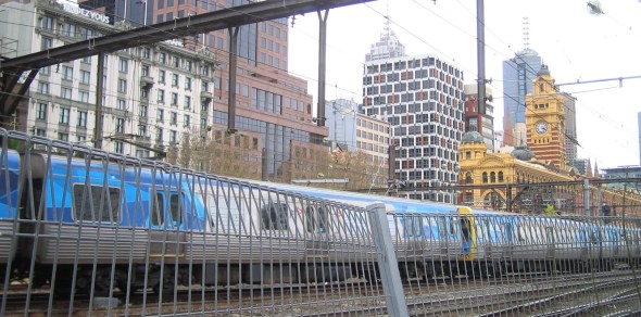 Melbourne Australia_Flinders Street Station railway line_September 2014