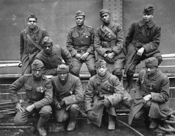 369th Infantry Regiment_formerly the 15th New York National Guard Regiment_During WW1 known as The Harlem Hellfighters_1919 photograph with their Croix de Guerre medals