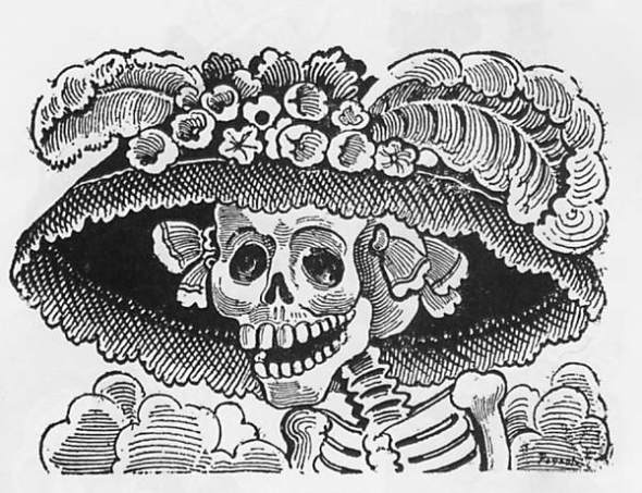 La Catrina_zinc etching by J.G. Posada