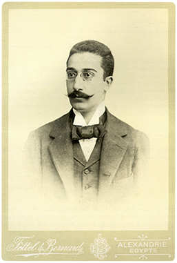 Constantine Cavafy in a photographic portrait taken in a studio in Alexandria Egypt_around 1900