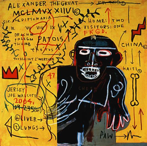 All Colored Cast Part 3 by Jean-Michel Basquiat_1982_acrylic paint and crayon on canvas