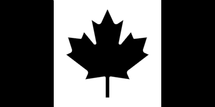 Canada Flag in black and white instead of red and white