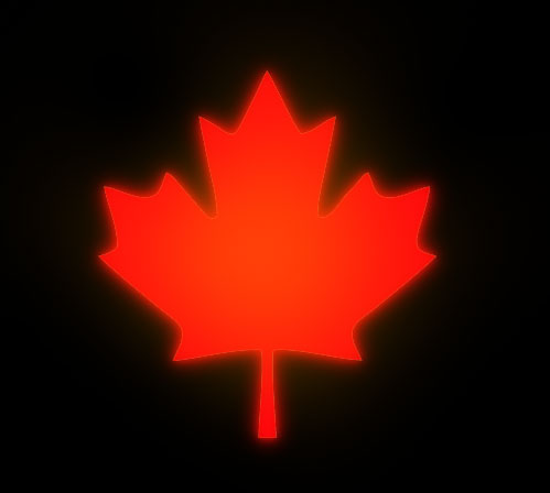 Canada red maple leaf on black background