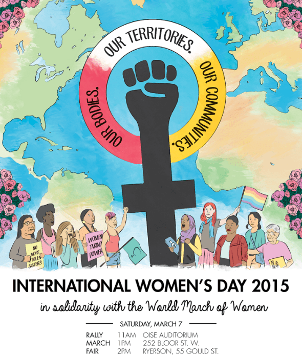International Womens Day 2015_Toronto Canada_local city poster for march and rally