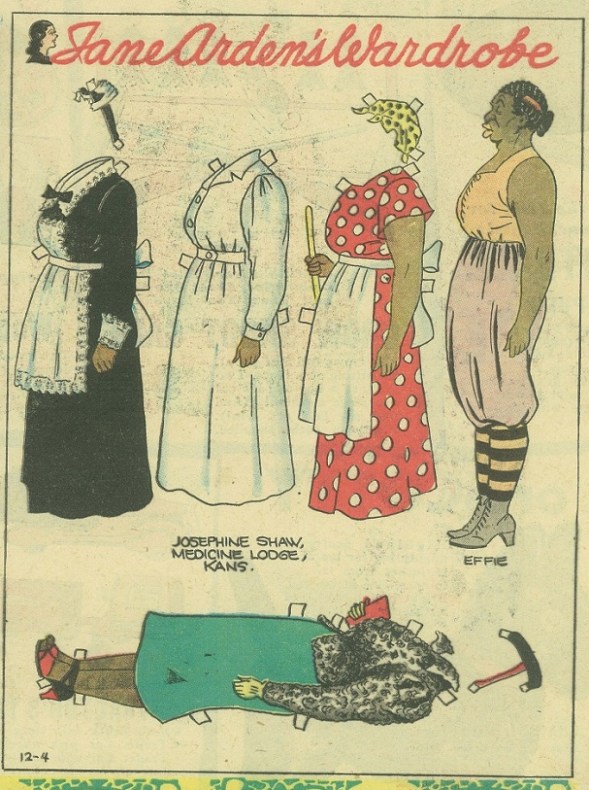 Effie Slivers_appeared in Lena Pry and Jane Arden comic strips_by Monte Barrett and Jack W. McGuire_Vintage Black paper doll from 1938