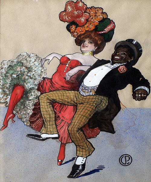 La Goulue avec le clown Chocolat nom de Rafael Padilla