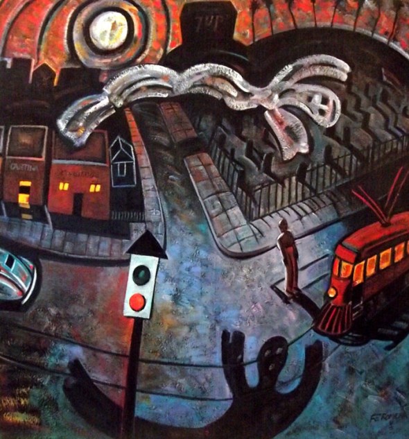 Frank Romero (born 1940)_Ghost of Evergreen Cemetery (1987)