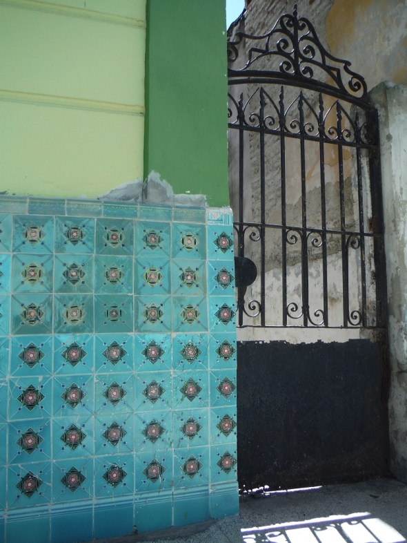 Decorative tiles and wrought iron gate_a museum in Holguín_Cuba