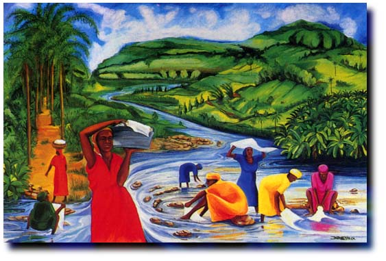 "Washday by the River" by Jamaican artist Bernard Stanley Hoyes